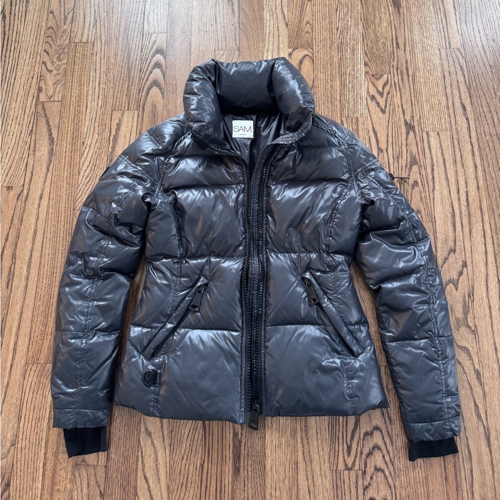 SAM. Women's Shiny Black Puffer Jacket